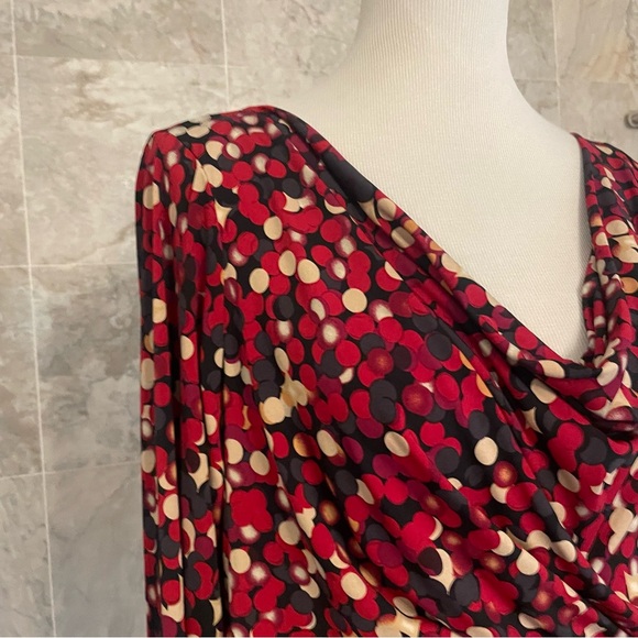 Vince Camuto Dot Print Cowl Neck Top - Picture 3 of 7